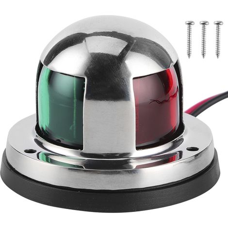 2 Feux de navigation 12 V, acier inoxydable, IP65, angle 225°, pour bateaux de pêche et embarcations nautiques (1/5)