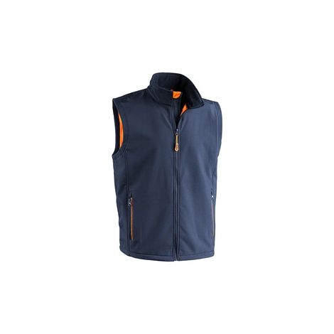 Q.TA' 1 GILET PONENTE SOFTSHELL BLU NAVY/ARANCIO TG XXL