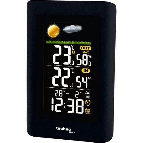 Technoline Wetterstation WS 6447 mit Farbdisplay Tragbare Wetterstation