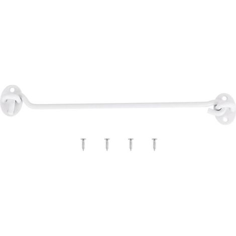 Verrou de porte de grange à crochet et œillet de 250 mm en acier inoxydable pour fenêtre, cabine, porte coulissante,blanc
