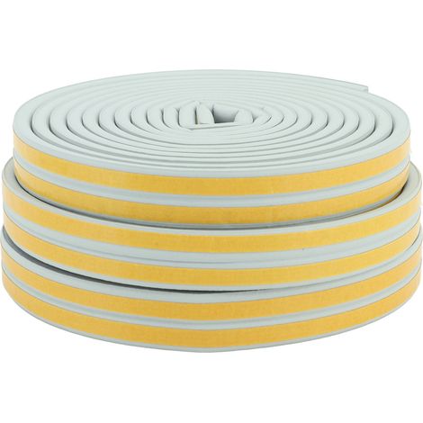 Lot de 3 bandes d'étanchéité pour porte en EPDM épaisses isolantes anti-choc anti-bruit adhésives pour garage et fenêtre (1/5)