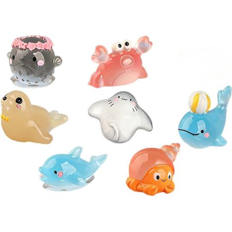 8 Mini Figurines Lumineuses en Résine,Animaux Marins Miniatures,Figurines Cute pour Décoration de Bureau,Aquarium,Paysage en Bouteille,Décoration Maison,Diy et Accessoires Photo (1/5)