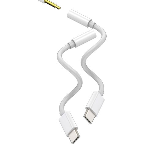 Adaptateur USB C vers Jack 3,5mm Casque AUX (lot de 2)pour iPhone 15 16 Pro DAC Type C Audio Chargeur pour Apple pour iPad compatible avec Samsung Voiture Écouteurs Adaptateur Convertisseur Microphone (1/5)