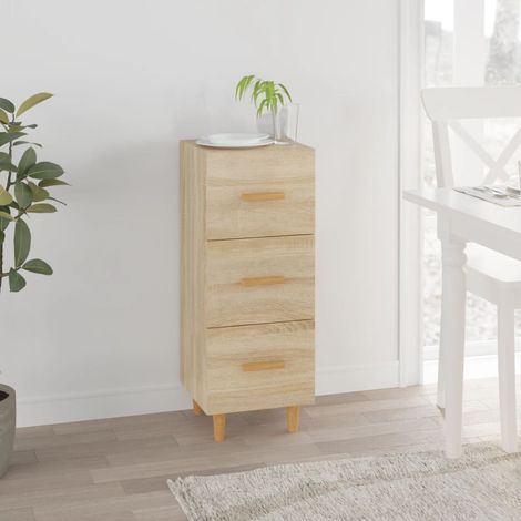 Aparador madera contrachapada color roble 34,5x34x90 cm