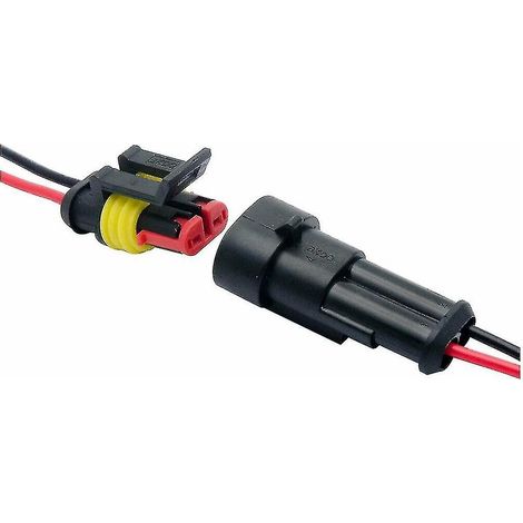 Lot de 5 paires de connecteurs électriques étanches à 2 broches avec câble pour voiture, moto et scooter (M) (1/5)