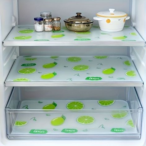 Lot de 4 tapis imperméables pour réfrigérateur — Anti-humidité, antidérapants, lavables et réutilisables en matériau EVA (1/5)
