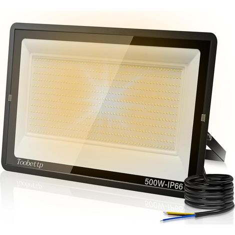 500W Projecteur LED Extérieur, Spot LED Exterieur 50000LM Super Lumineux 3500K Blanche Chaude Éclairage de Sécurité Extérieur IP66 Imperméable pour Garage Jardin Terrasse Parking (1/5)