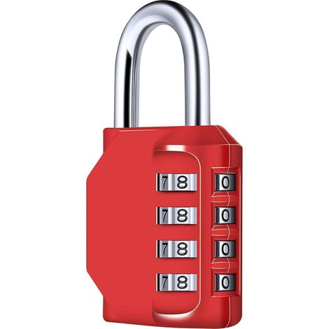 Cadenas à combinaison à 4 chiffres, Diyife rouge, étanche (1/5)