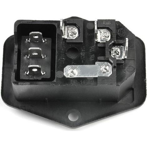 3X Nouveau 3 Broches Iec320 C14 Ac Entrée Fiche Mâle Puissance Prise avec Interrupteur À Fusible 10A 250V Noir & rouge (1/5)