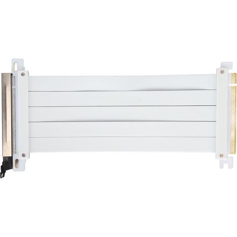 Câble d'extension PCIe 4.0 x16, blindage élevé, flexible à 180°, pour carte graphique, blanc, 50 cm / 19,7 pouces (1/5)