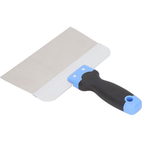Couteau à enduire inox miroir 200 mm, manche caoutchouc antidérapant pour travaux de peinture et rénovation (1/5)