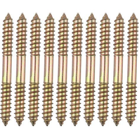 10 boulons de fixation pour meuble Cheville - M8 x 80 MM à tête double extrémité - Bois à bois (1/5)