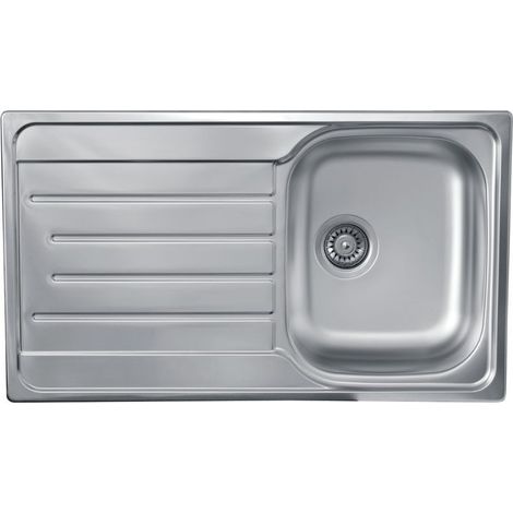 Lavello incasso cucina acciaio 86x50 cm una vasca e gocciolatoio sinistro EX320K (1/2)