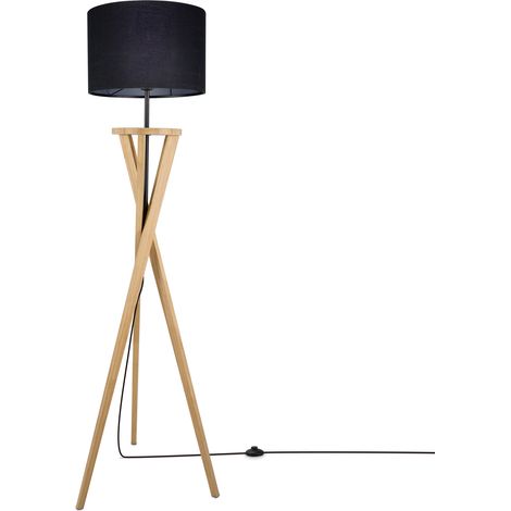 Paco Home lampada da terra led soggiorno paralume cilindrica rotonda studio sala giochi paralume di carta suggestiva semplice di alta qualità elegante chiaro monocolore beige bianco nero legno natural