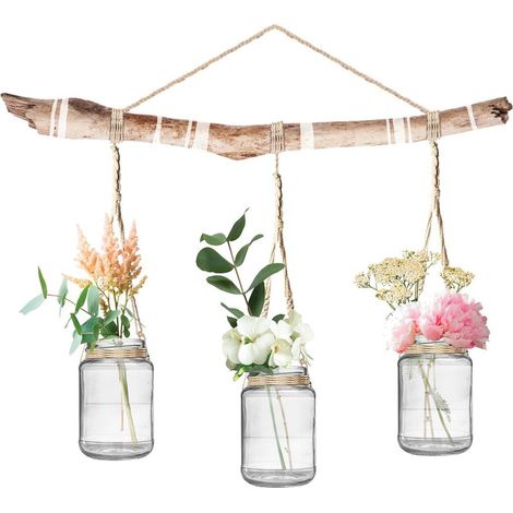 Sticker mural décoratif Bocaux et Fleurs 62 x 65 cm – Pour surfaces lisses – Décoration intérieure élégante – Application facile – Sud Trading (1/2)