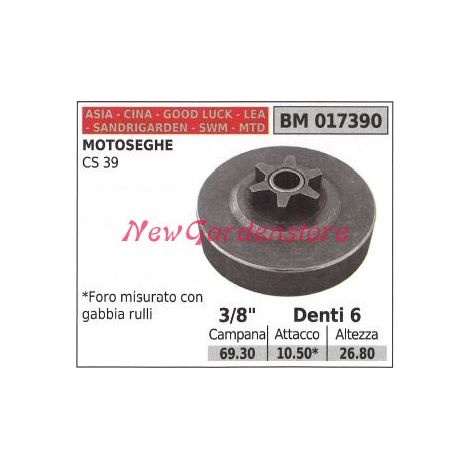 Ritzel CINA Kettensägenmotor PR 350 P 34 360 370 390 3/8' Zähne 6 005873