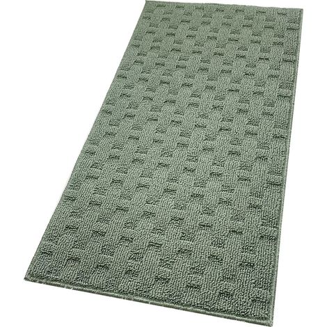 Tappeto Bagno Morbido Assorbente Antiscivolo 3D Intrecciato Scendiletto Lavabile 45x75 Cm - Verde
