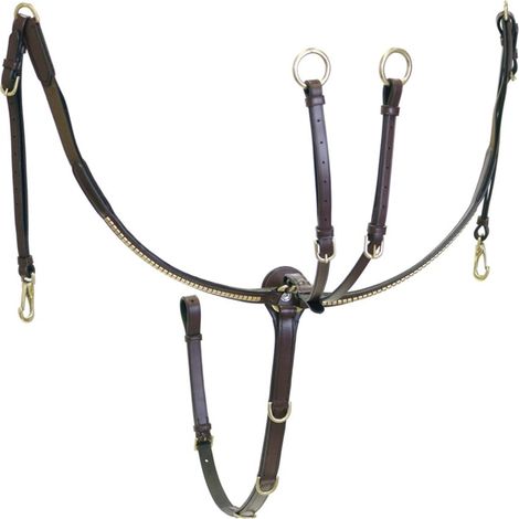 Full, Nero: Plastron en cuir anglais avec clincher et boucle chromés Winner Special