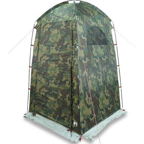 Vidaxl – Tente de douche camouflage imperméable – Conception en polyester avec revêtement PU – Coutures étanches – Accès facile par fermeture éclair