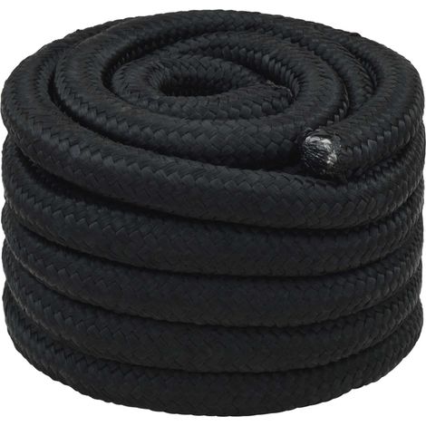vidaXL Multipurpose Utility Rope 30 mm 50 m Black PP 5400 kg Max Load
