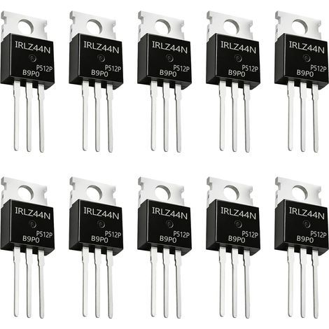 10 Stück IRLZ44N N-Kanal-MOSFET-Transistoren 55 V 47 A 3-Pin, MOSFET-Modul IRLZ44N TO-220 für DIY-Elektronik-PWM-Schaltung, IRLZ44NPBF-Transistoren, N-Kanal-Gleichrichter (1/5)
