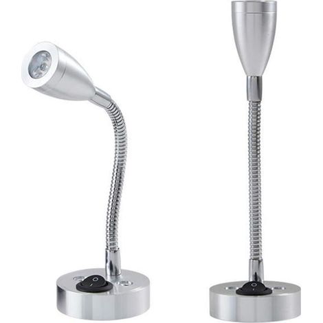 Lampe de chevet LED 12V – 2 pièces avec interrupteur réglable – Éclairage doux 3W – Angle d'éclairage ajustable pour camping-car et bateau (1/5)