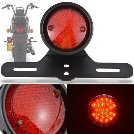 pour feux stop pour moto pour feu arrière led moto 125 clr Feu stop moto, feu arrière en alliage d'aluminium LED feu stop frein arrière accessoire moto noir (1/4)