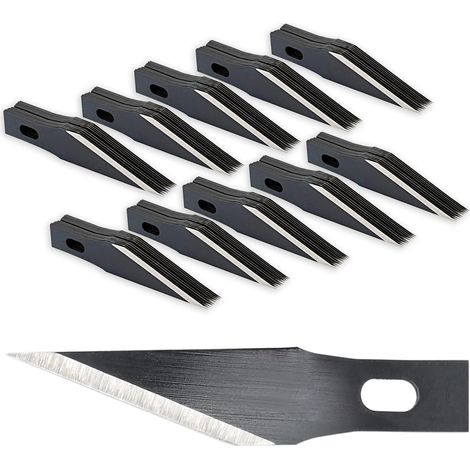 100 pcs Lame Scalpel de Rechange, Lame de Antirouille, pour Cutter de Précision, Scalpel Chirurgical, Scalpel Modelisme, 11 (1/5)