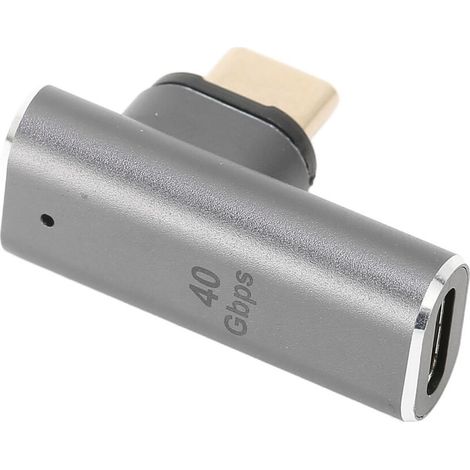 Adaptateur de charge magnétique de type C, charge stable, interface magnétique USB-C en forme de L, compatible avec les appareils MacBook, boîtier en alliage d'aluminium, prend en charge l'extension u (1/2)