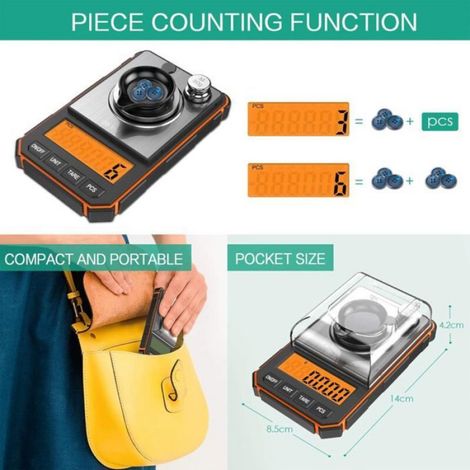 Balance de précision - MHY® - Précision 0.001g - Plage de mesure 0.006g à 50g - Écran LCD rétroéclairé (1/5)