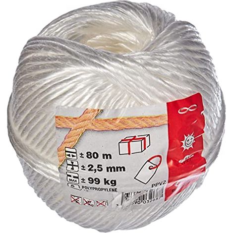 Chapuis PPV2 Spago in polipropilene - 99 kg - Titolazione 2/700 - Diametro 2,25 mm - 250 g - Lunghezza 80 m - Bianco (1/4)