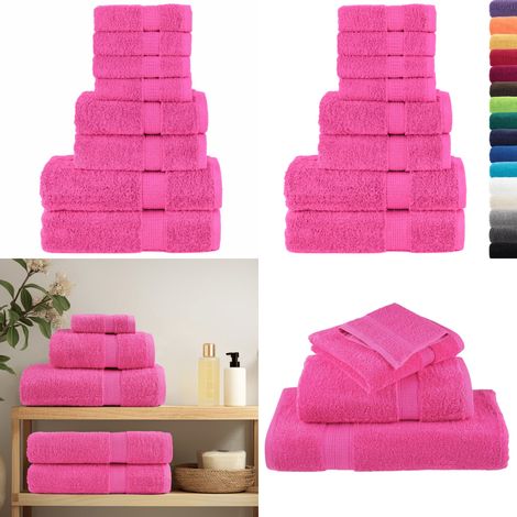 8 tlg. Premium-Handtuch-Set SOLUND Rosa 600 g/m² - Premium Handtuch - Baumwollhandtuch (1/5)