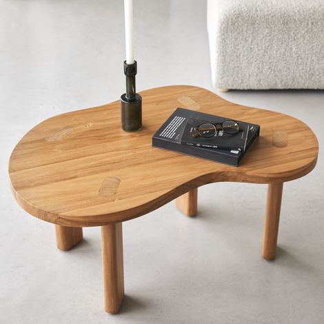 Table basse en bois de teck 90x60 Lothaire (1/5)