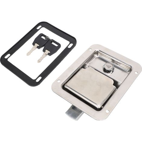 Chiusura per cassetta degli attrezzi in acciaio inox, montaggio a filo, guarnizione di tenuta e chiavi, 5,5 x 4,3 pollici (1/5)