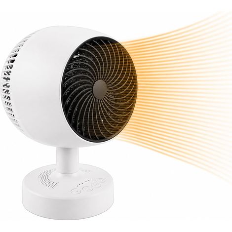 Radiateur Soufflant PTC 900W avec Oscillation 160°,Blanc,céramique Silencieux Anti-basculement, Protection Surchauffe, Mini Chauffage Bureau (1/5)