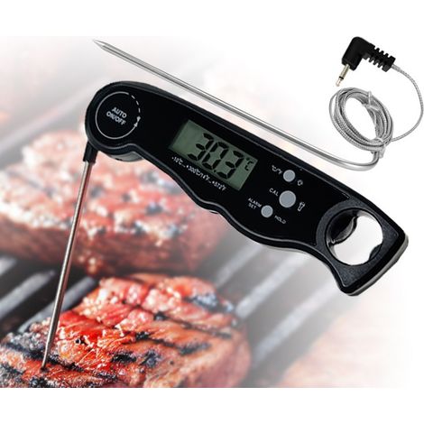 Thermomètre de cuisson, 0,5 s, précision ±0,5 °F, pour four, barbecue et pâtisserie. Noir, un cadeau pour papa. (1/3)