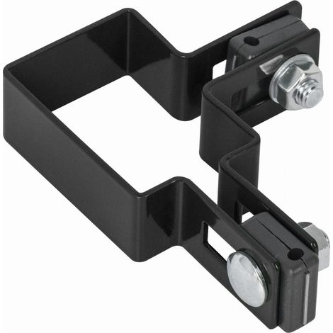 Abrazadera para poste de esquina 60x40 NEGRA para paneles de valla (1/3)