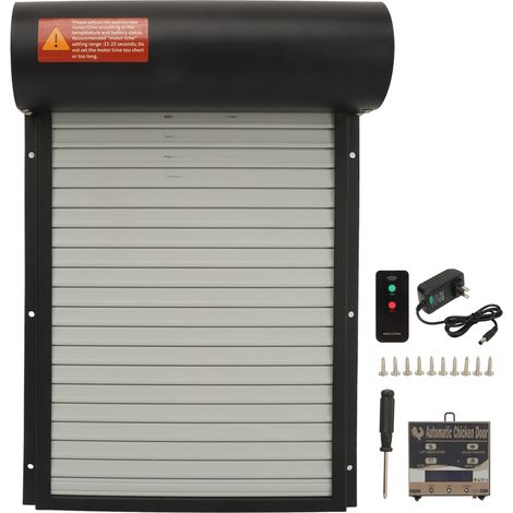 Porte automatique 3-en-1 pour poulailler, 100-240V, capteur lumineux, minuterie, télécommande, ouvre-porte pour poules, canards, oies, noir, prise US (1/5)