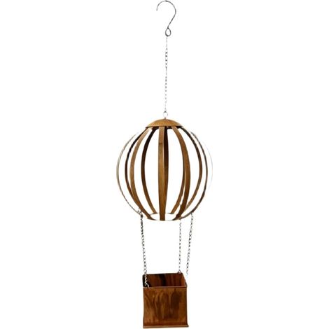 Support en métal pour plantes, pot de fleurs géométrique à suspendre en fer Pot de fleurs en métal vieilli pour extérieur, jardin, terrasse, 61,5 cm de haut, rustique avec crochet de suspension en (1/5)
