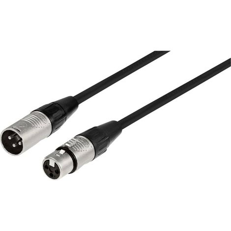 Monacor MECR-200/SW XLR Cordon [1x XLR mâle - 1x XLR femelle] 2 m noir