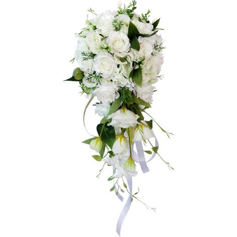 Rosenhochzeit Brautstrauß Romantischer Wasserfall mit Blume Braut Braut (1/5)