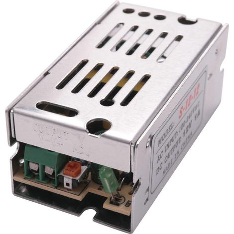Transformateur de tension AC 110/220V vers DC 12V 1A Argent (1/5)