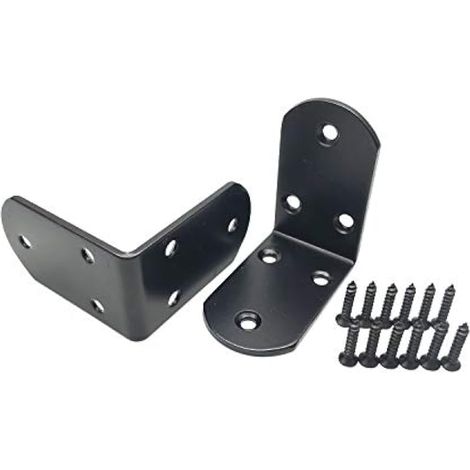 Support d'angle en métal pour étagère avec vis en fer noir - Pour bois 2.6x1.5x2.6"((LxWxH) noir (1/4)