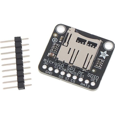 4682 Adafruit Module d'extension pour carte microSD - Carte d'extension de mémoire flash SPI/SDIO 3V uniquement pour projets électroniques (1/5)