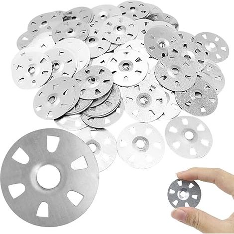 500 Stück Unterlegscheiben 35mm Durchmesser, Dämmstoffteller Unterlegscheiben Edelstahl Verzinkter Stahl-isolierung Thermoplatte Feste Beilagscheiben zur Fixierung Und Unterstützung