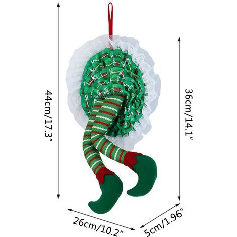 Weihnachtskranz mit Elfenbeinen zum Aufhängen, Türdekoration, Weihnachtsbaumschmuck zum Aufhängen, Dekoration für die Weihnachtsfeier (1/5)