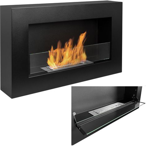 Cheminée bioéthanol murale BOX 65 cm avec vitre ouvrante (1/5)