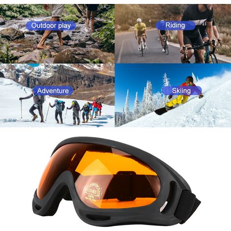 Lunettes de protection UV400 résistantes aux chocs pour motocross, ski et sports nautiques (Orange) (1/5)