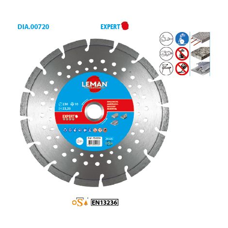 DISQUE DIAMANT SEGMENTS 230 X M14 HT 10 - 720236 - LEMAN