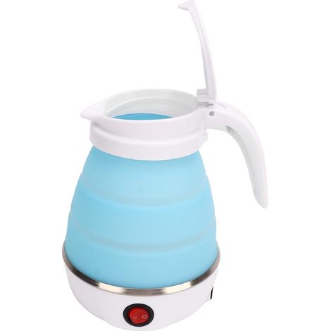 Bouilloire électrique pliable et portable, ébullition rapide, sûre et compacte, idéale pour la maison et le camping, 600 ml, bleue, prise UE 220 V (1/5)